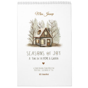 Calendrier Illustrations peintes à la main et poèmes mensuels