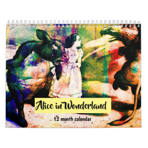 Calendrier Illustrations vintage d'Alice au pays des merveill