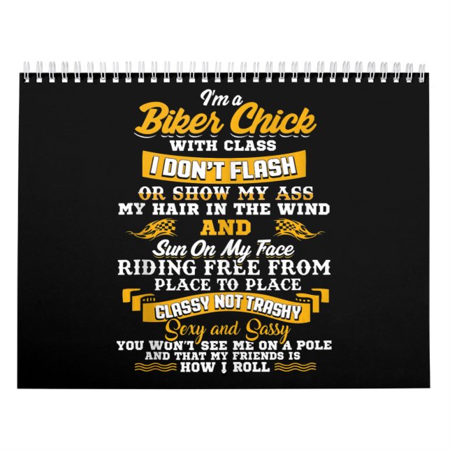 Calendrier I'm A Biker Chick Gift pour les amateurs de moto (Protection)