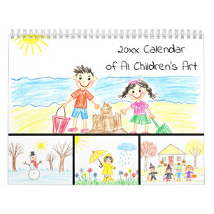 Calendrier Images colorées d'art pour enfants IA amusantes
