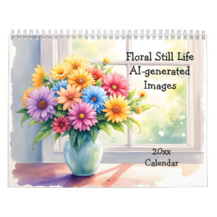 Calendrier Images de natures mortes florales générées par l'I