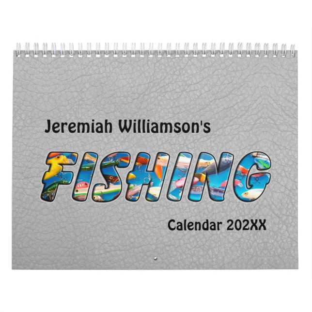 Calendrier Images et texte de pêche sur chaque page (Protection)