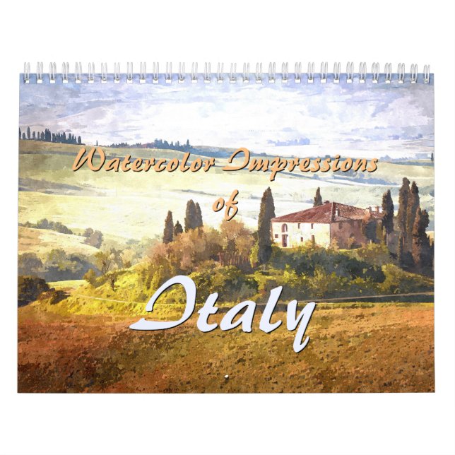 Calendrier Impressions D'Aquarelle En Italie (Protection)