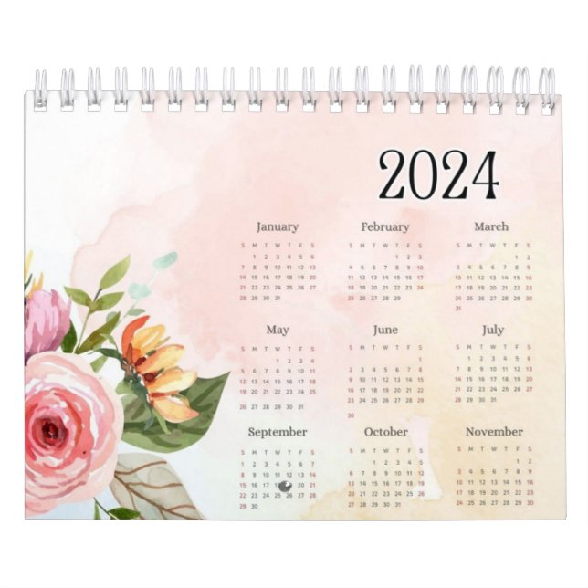 Calendrier Imprimante 2024 belle calandre 12 mois (Protection)