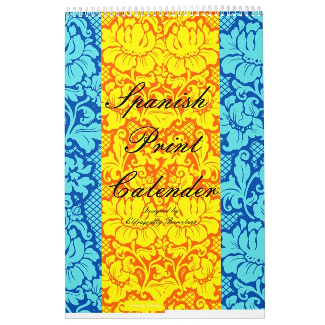 Calendrier imprimé floral espagnol (Protection)