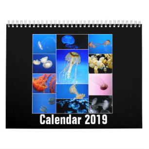 Calendrier imprimé par coutume 2019 de méduses