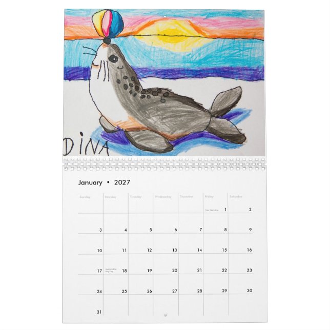 Calendrier imprimé par coutume de l'art 2014 de (Jan 2027)
