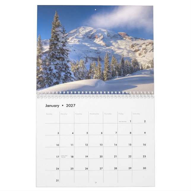 Calendrier imprimé par coutume "montagnes de (Jan 2027)