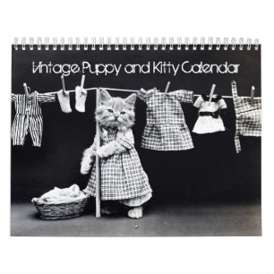 Calendrier imprimé par coutume vintage de chiot e