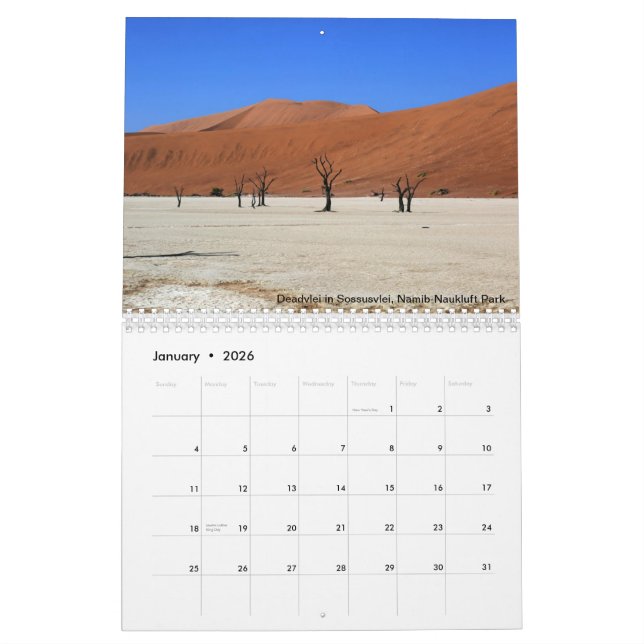 Calendrier imprimé par Namibien (Jan 2026)
