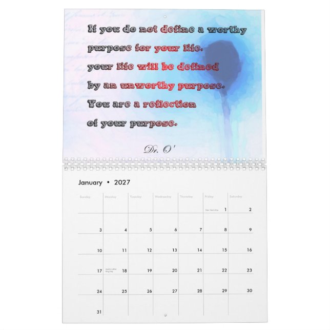 Calendrier imprimé personnalisé 3SqReals (Jan 2027)