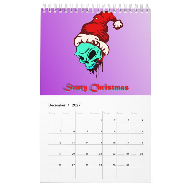 Calendrier Incroyable Zombie Apocalypse Awesome Crâne (Dec 2027)