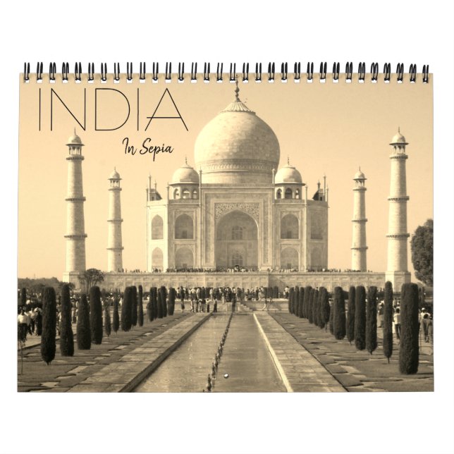 Calendrier inde en sépia 2026 (Protection)