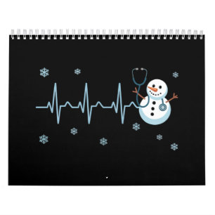 Calendrier Infirmière au rythme cardiaque Bonhomme de neige N