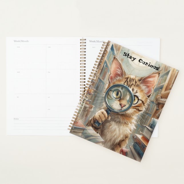 calendrier inspirant pour chat cahier planner  (Devant avec enveloppe)