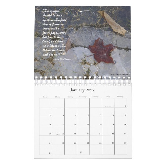 Calendrier Inspiration du jardin (Jan 2027)