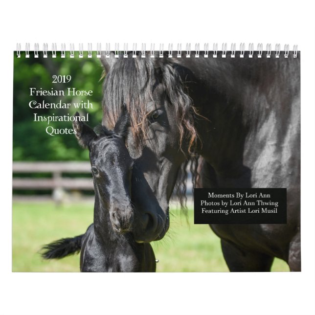 Calendrier inspiré du cheval friésien (Protection)