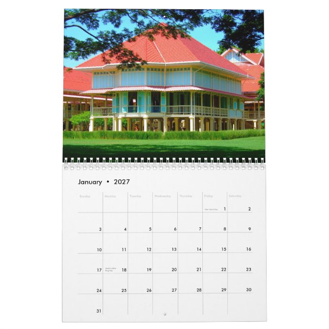 Calendrier Intermèdes de la Thaïlande (Jan 2027)
