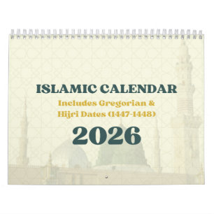 Calendrier islamique Hijri 2026 Grégorien + Hijr