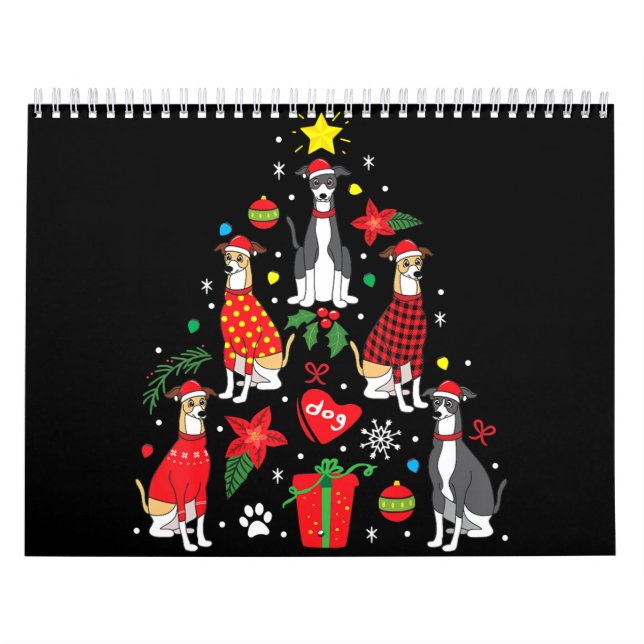 Calendrier Italien Greyhound Ornament Arbre de Noël Chien Mam (Protection)