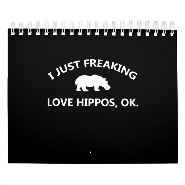 Calendrier J'Aime Juste Freaking Aimer Hippopotames Cadeau (Protection)