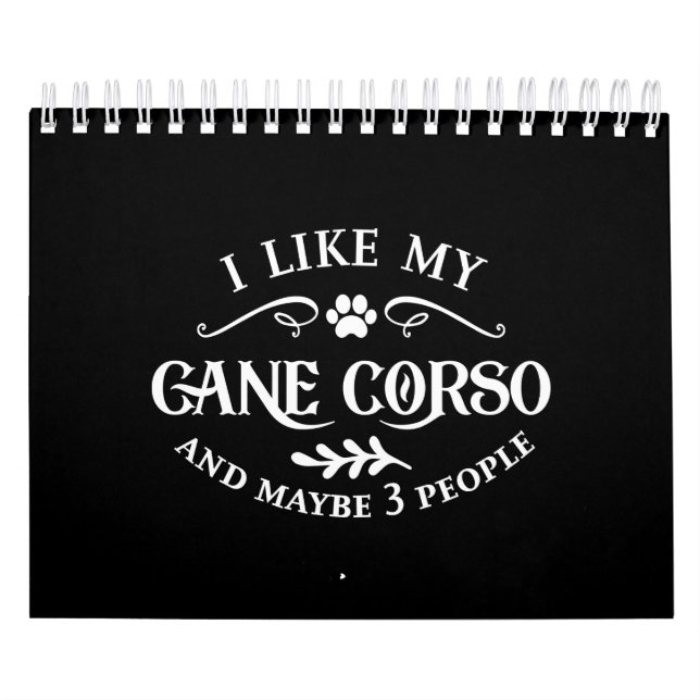 Calendrier J'Aime Mon Cane Corso Amoureux de les chiens uniqu (Protection)