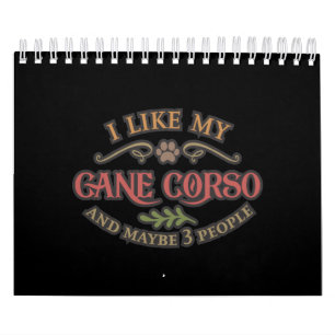 Calendrier J'Aime Mon Idée De Cane Corso Pour Amoureux des c