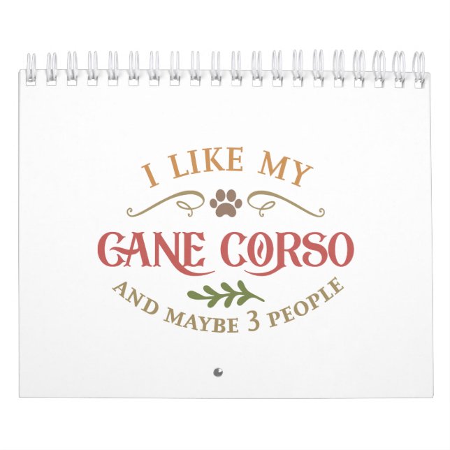 Calendrier J'Aime Mon Idée De Cane Corso Pour Amoureux des ch (Protection)