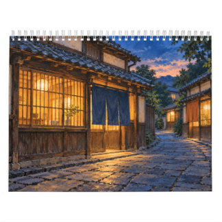 Calendrier Japanese Storefronts Through the Seasons