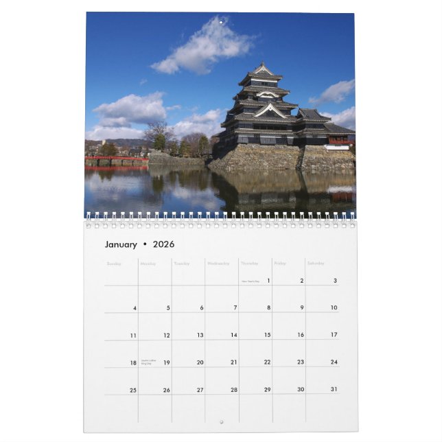 Calendrier japonais 2015 de châteaux (Jan 2026)