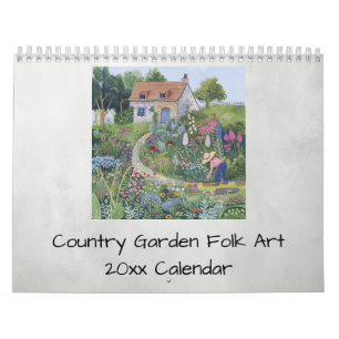 Calendrier Jardin de campagne fleurs et légumes d'art populai