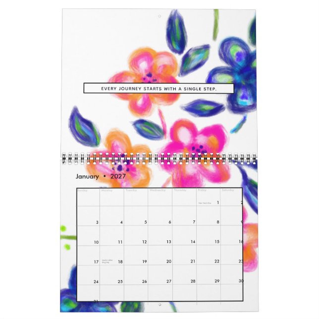 Calendrier Jardin fleuri (Jan 2027)
