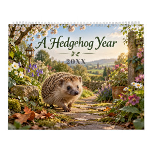 Calendrier Jardin mignon du hérisson à travers les saisons