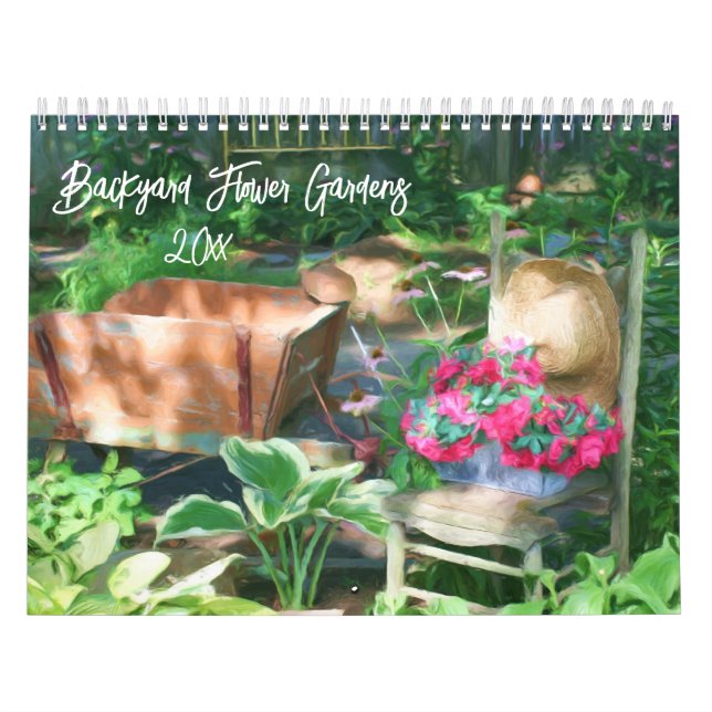 Calendrier Jardins de fleurs de jardin arrière (Protection)