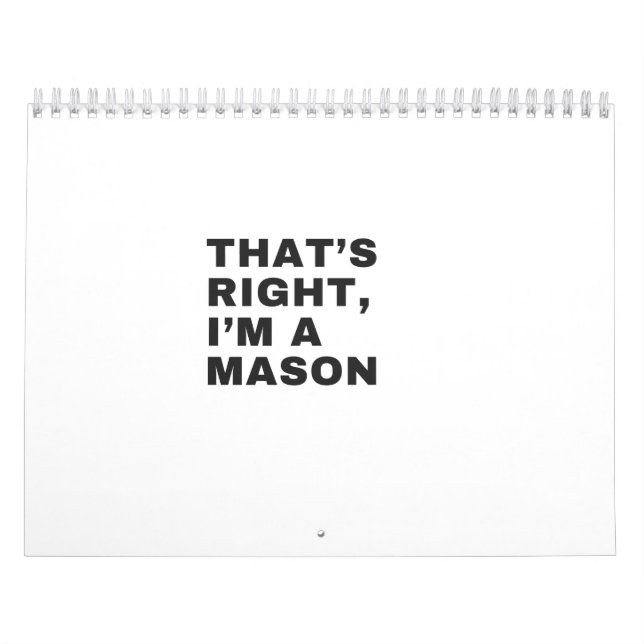 CALENDRIER JE SUIS UN MASON. (Protection)