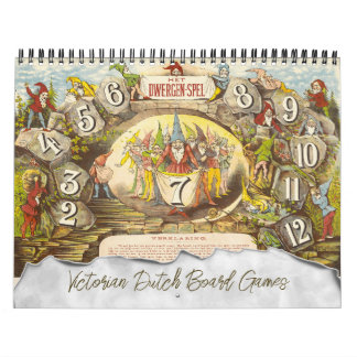 Calendrier Jeux de société hollandais victoriens vintage