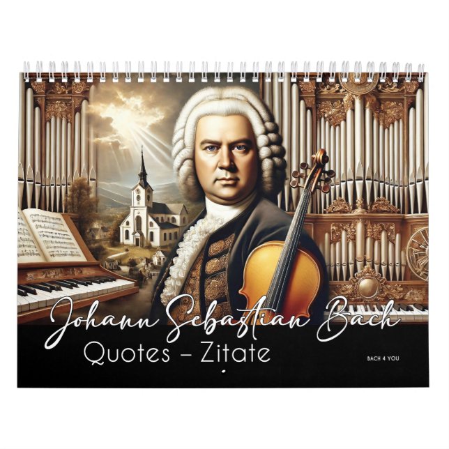 Calendrier Johann Sebastian Bach Citations et portraits (Protection)