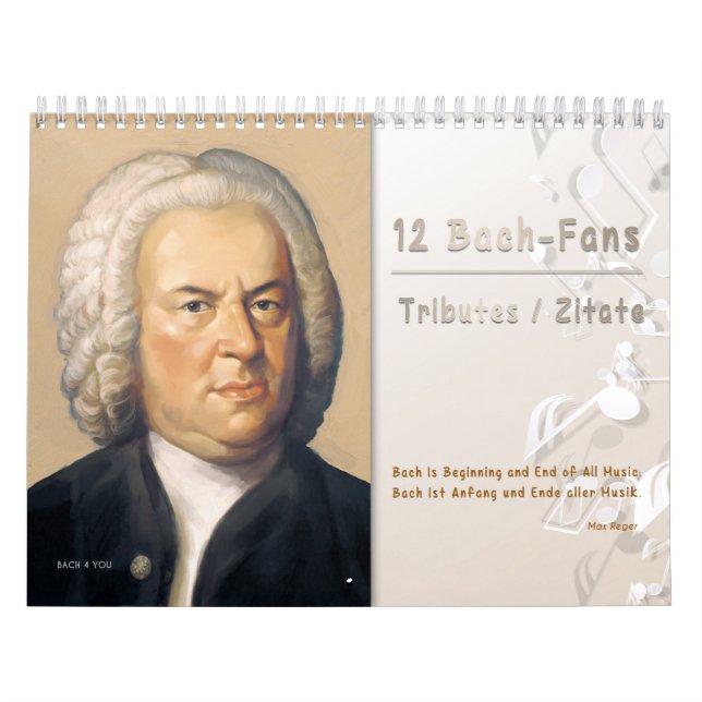 Calendrier Johann Sebastian Bach + citations/tribu (Protection)