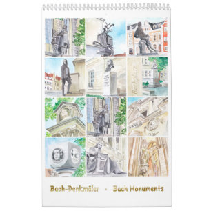 Calendrier Johann Sebastian Bach Monuments, Style Aquarelle