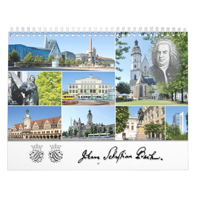 Calendrier Johann Sebastian Bach Villes et lieux (Protection)
