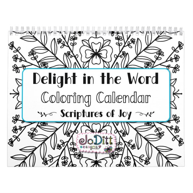 Calendrier Joie Bible Verse Floral Botanical Monthly Coloring (Protection)