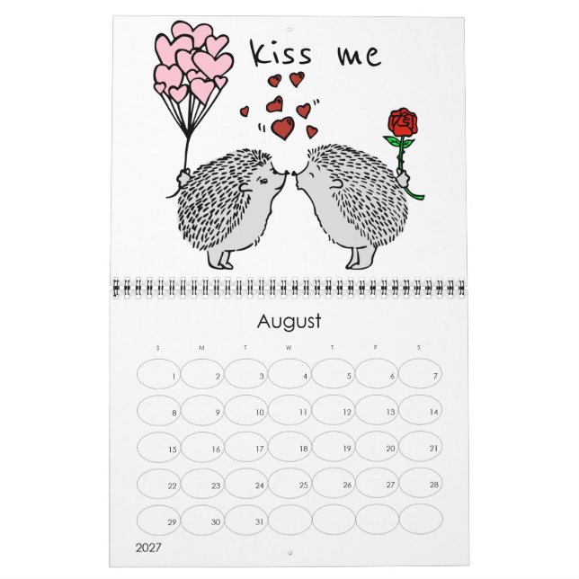 Calendrier joli joli couple hérisson (Aug 2027)