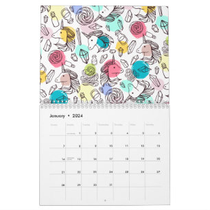 Calendrier Joli Motif Unicorn