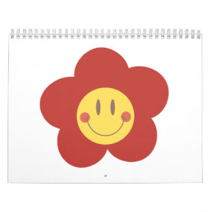 Calendrier Jolie fleur souriante Rétro esthétique Visage heur