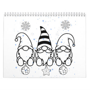 Calendrier Jolies lutins de Noël Design de vacances.
