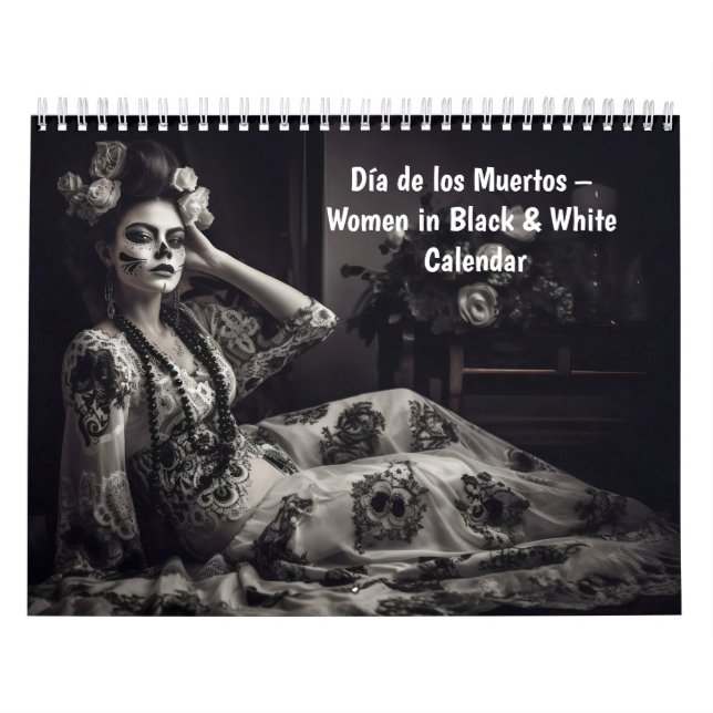 Calendrier Jour des morts – Femmes en noir et blanc (Protection)