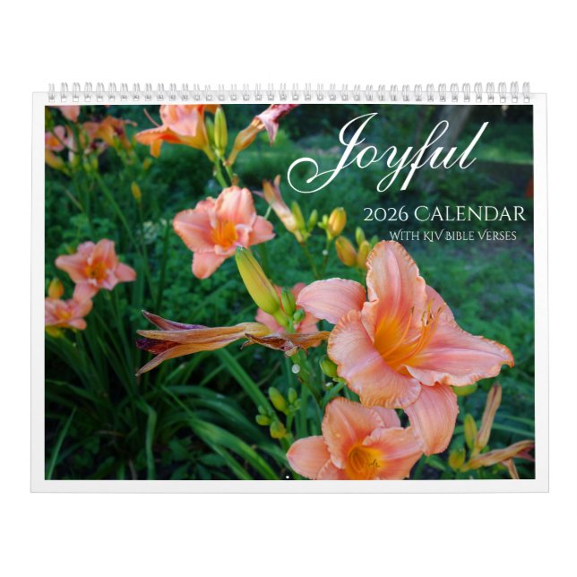 Calendrier Joyeux 2026 avec Versets de la Bible KJ (Protection)