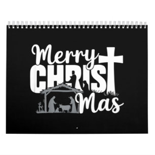Calendrier Joyeux Christ Mas chrétien Noël Jésus Famille 