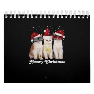 Calendrier Joyeux Noël Cute Chat avec Père Noël