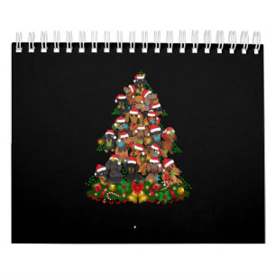 Calendrier Joyeux Noël   Lumières des arbres de Noël de chien